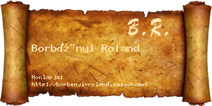 Borbényi Roland névjegykártya