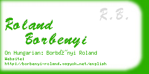 roland borbenyi business card